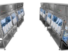 A complete set of 13 high-containment isolators operating under a once-through-airflow design for Ipsen Biopham