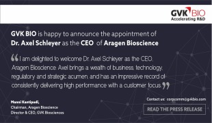 GVK BIO announces the appointment of Axel Schleyer, Ph.D. as CEO of Aragen Bioscience