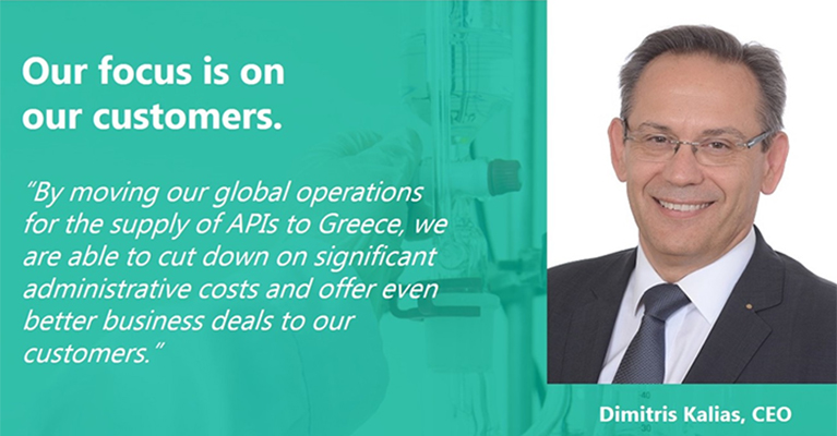 VIO Chemicals moves global operations for the supply of APIs to Greece for better business deals with customers