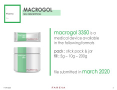 MACROGOL 3350 in stick pack and jar