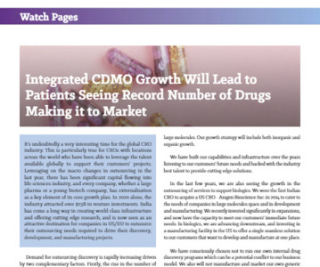 Integrated CDMO growth will lead to record number of drugs making it to market