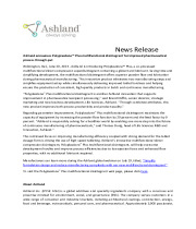 Ashland announces Polyplasdone™ Plus multifunctional disintegrant for improved pharmaceutical process throughput