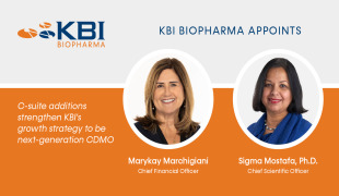 KBI Appoints Marykay Marchigiani CFO and Sigma Mostafa, Ph.D., CSO