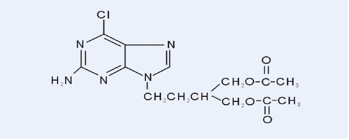 9-(4-acetoxy-3-acetoxymethylbut-1-yl)-2-amino-6-chloropurine