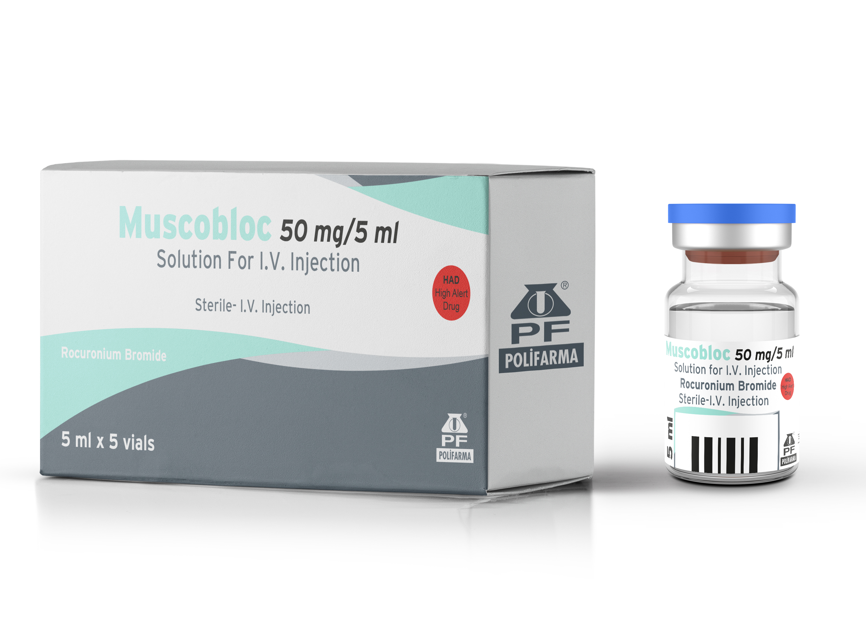 MUSCOBLOC 50 mg/ml I.V. Solution for injection - 5 Vials
