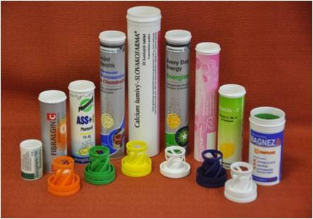 tubes and caps for the packaging of effervescent tablets