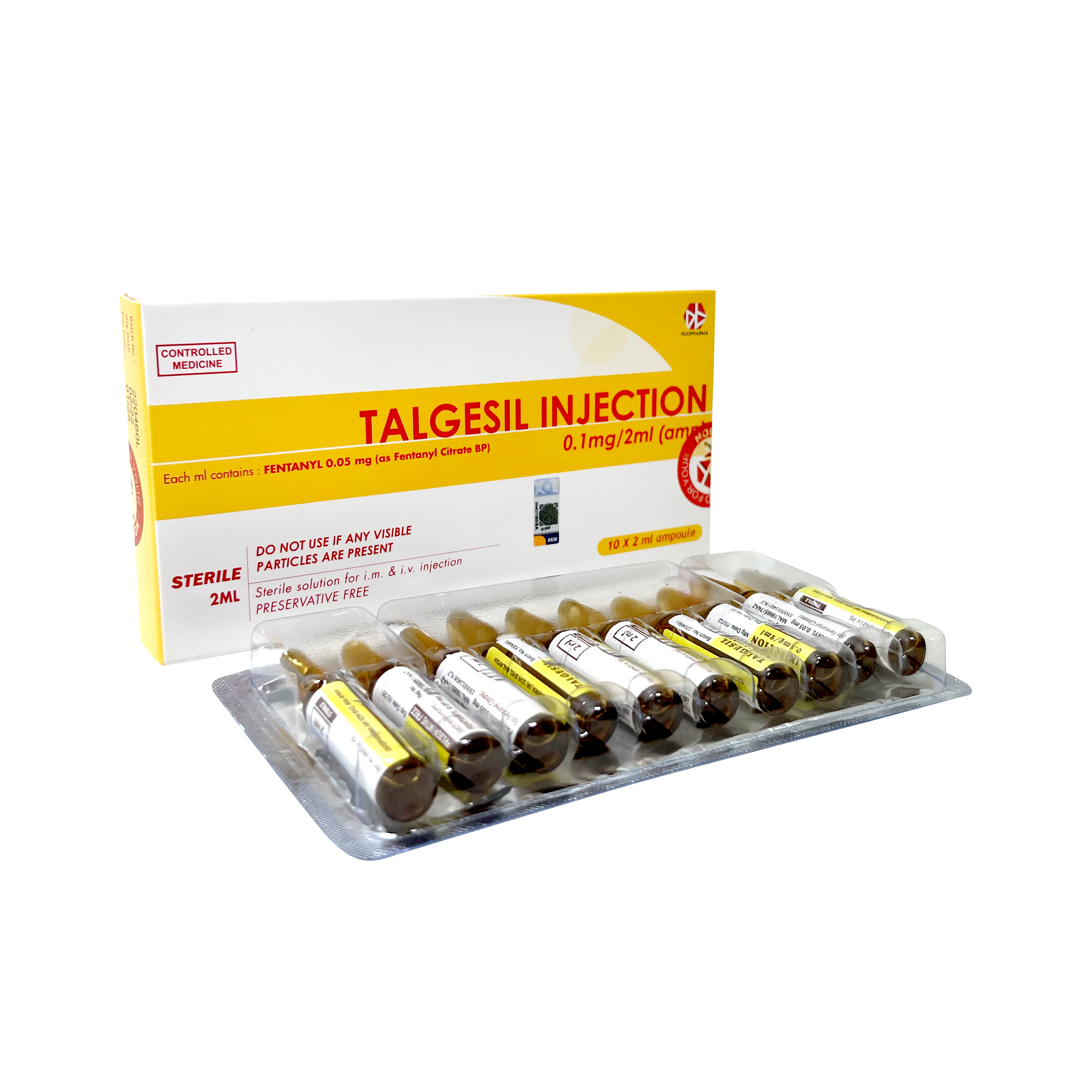 Talgesil Inj (Fentanyl Citrade BP)0.1mg/2ml