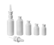 Round nasal spray bottles with snap-on finish 20 mm