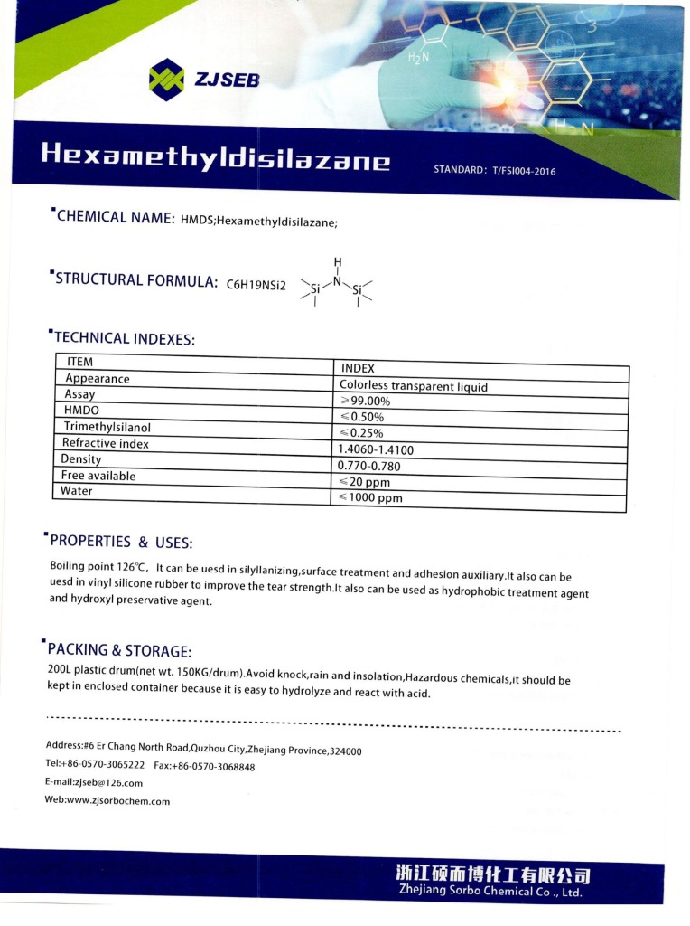 Hexamethyl Disilazane(HMDS)