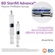 BD Sterifill Advance™ 20 & 50 mL Polymer Prefillable Syringes - Compatibility demonstrated with different syringe pumps