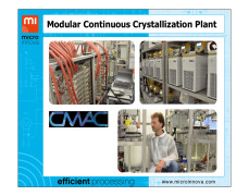 Modular Continuous Manufacturing Crystallization Plant