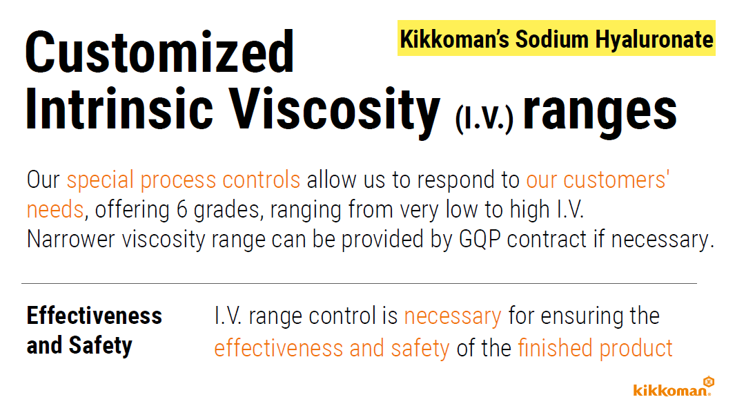 Customized Intrinsic Viscosity (I.V.) -Effectiveness and safety