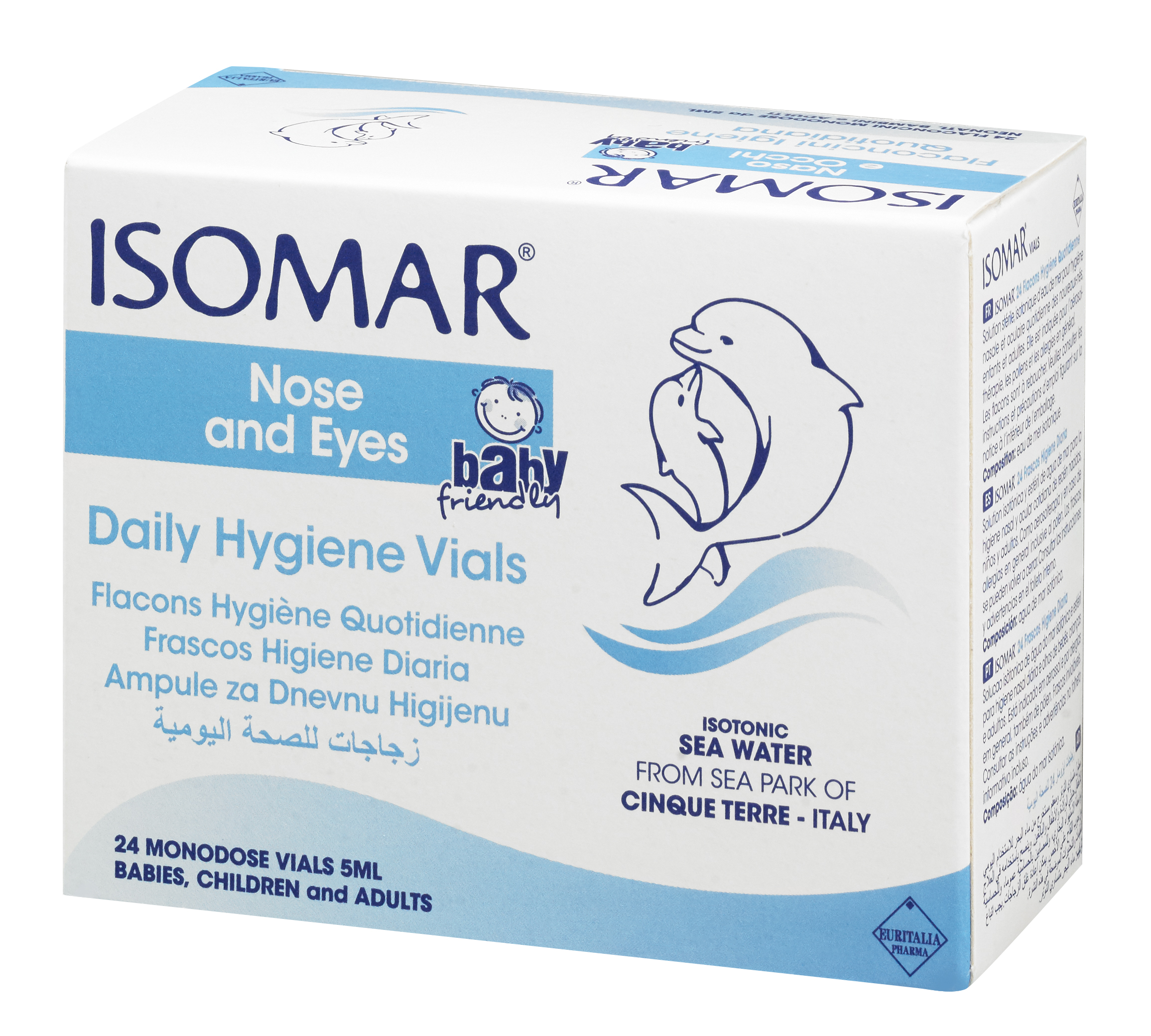 ISOMAR Vials For Daily Nose-Eyes Hygiene - Isotonic Sea Water