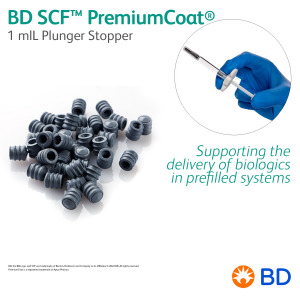 BD SCF™ PremiumCoat® 1 mlL Plunger Stopper - Supporting the delivery of biologics in prefilled systems