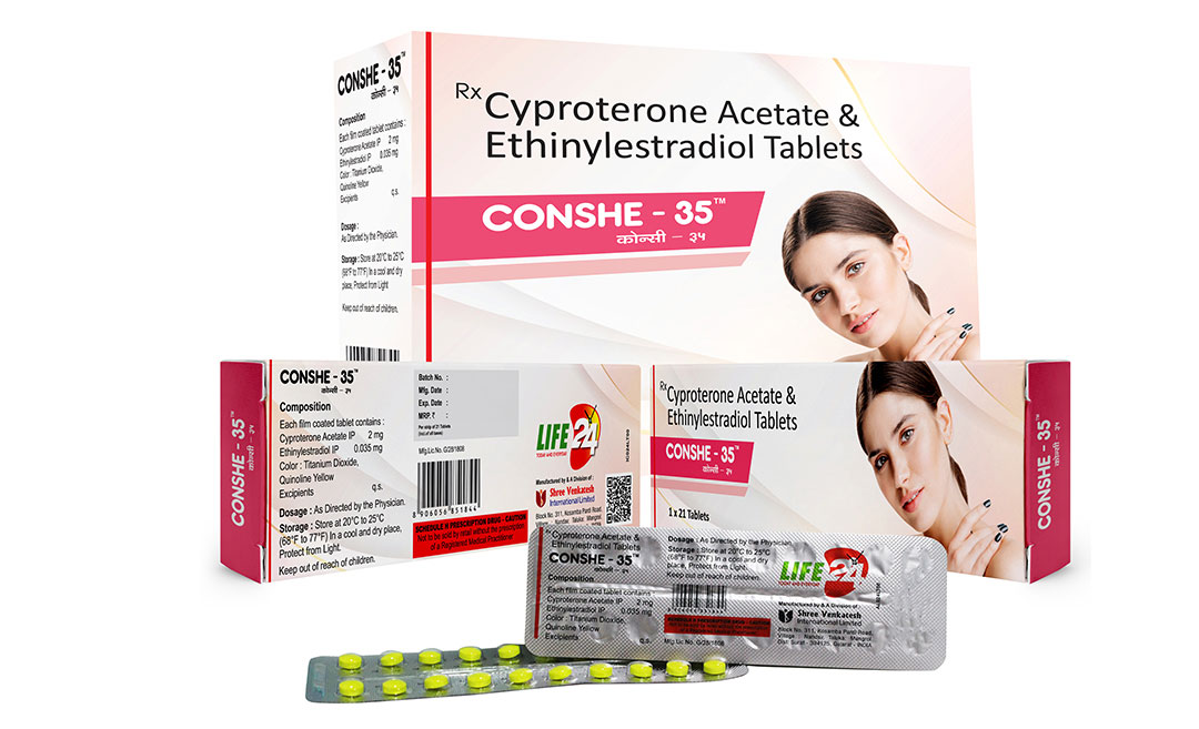 Cyproterone Acetate & Ethinylestradiol Tablets - CONSHE 35