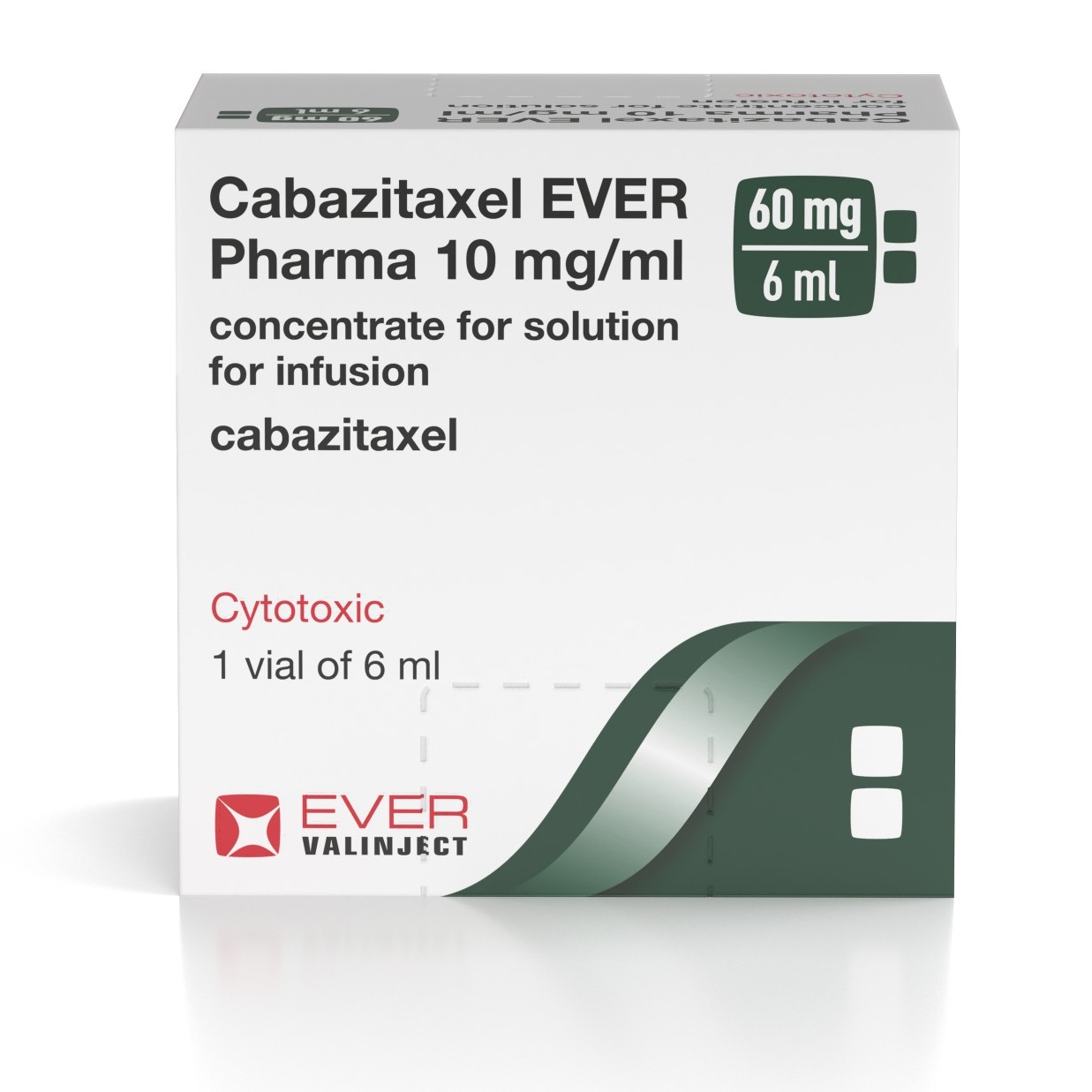 Cabazitaxel EVER Pharma: 45mg/4.5ml + 50mg/5ml + 60mg/60ml - Single liquid vial
