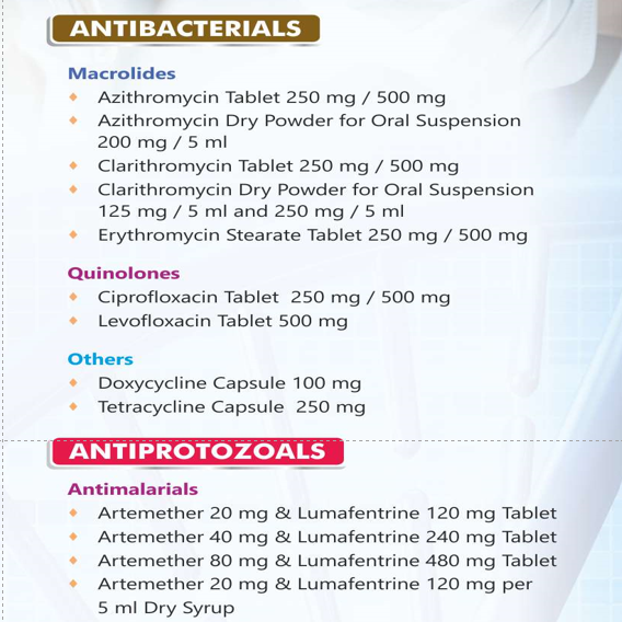 Antibacterial & Antiprotozoals