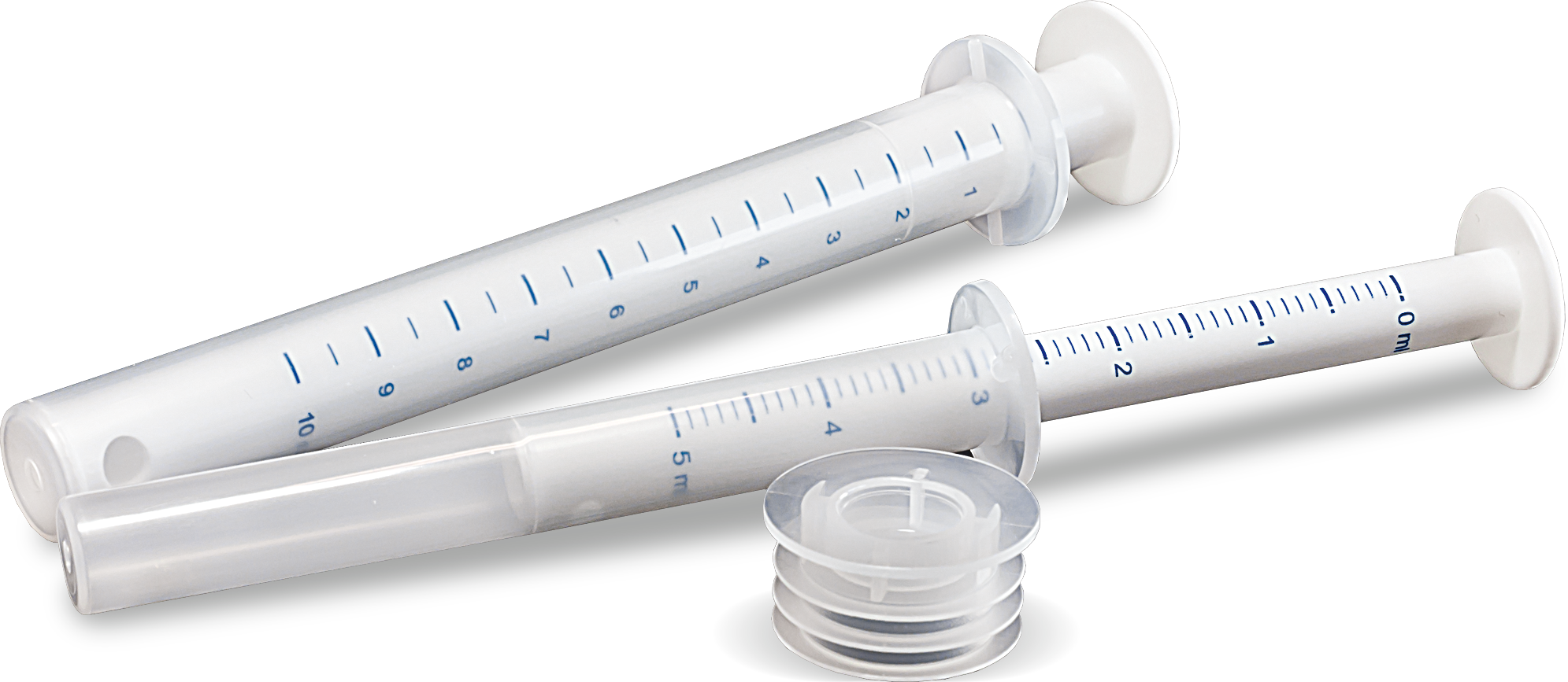 Dosing syringe 5 ml, 10 ml with adapter