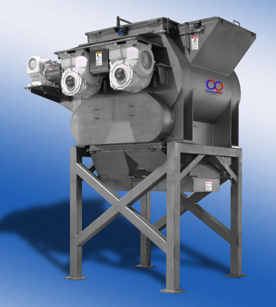 Crossmix fluidizing mixer