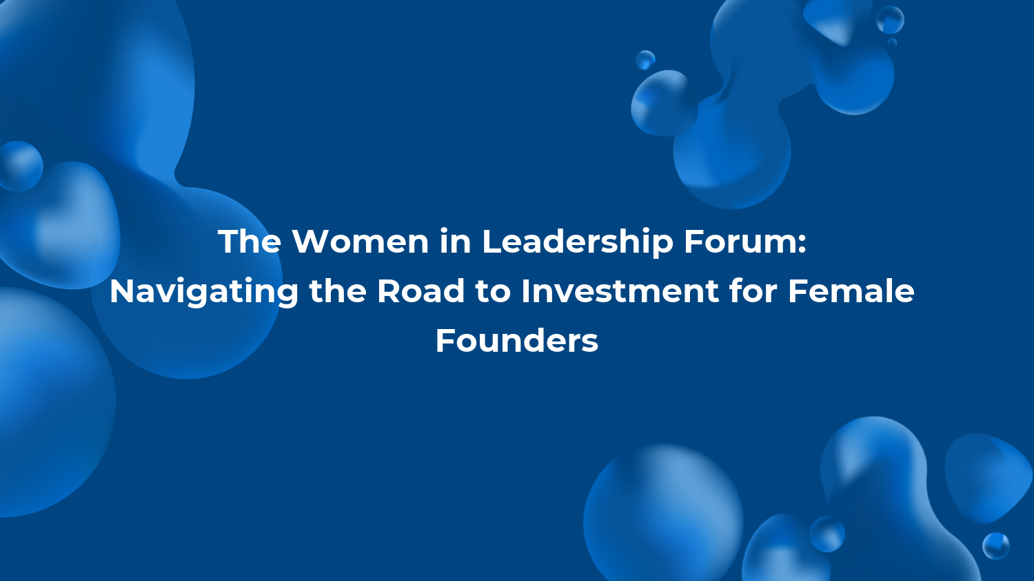 The Women in Leadership Forum:  Navigating the Road to Investment for Female Founders