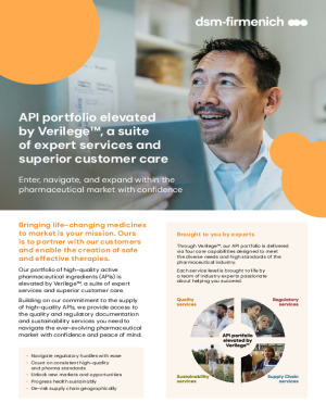A vitamins API portfolio elevated by Verilege™