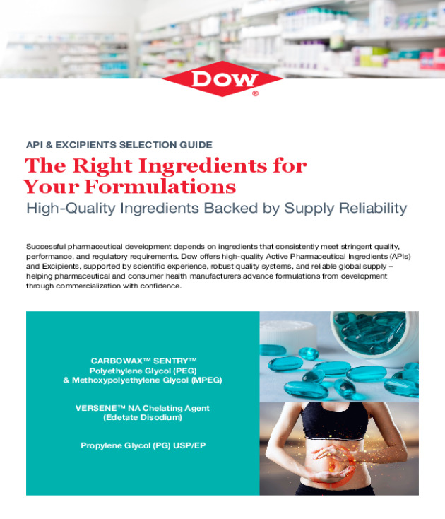 API & Excipients Selection Guide