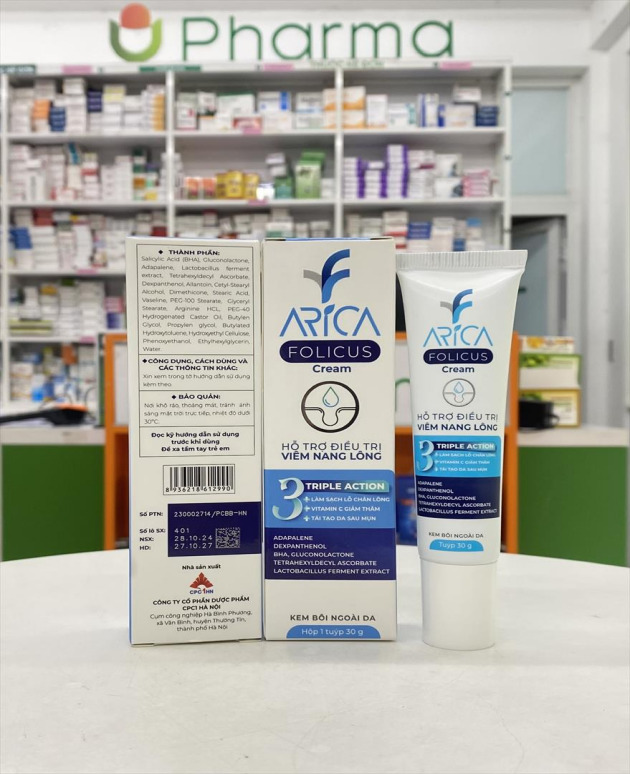 Arica Folicus Cream Salicylic Acid (BHA), Gluconolacton, Adapalene, for acne treatment