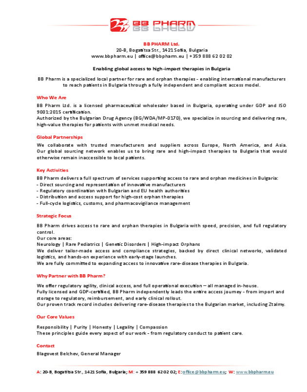 BB Pharm Company Profile