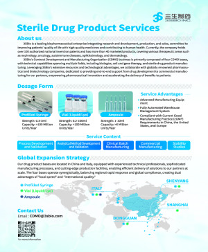 CDMO service of Sterile Drug Product