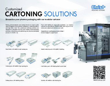 Christ Packing Systems | CARTONING OPTIONS for pharmaceuticals and medical devices