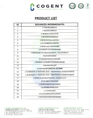Cogent Product list