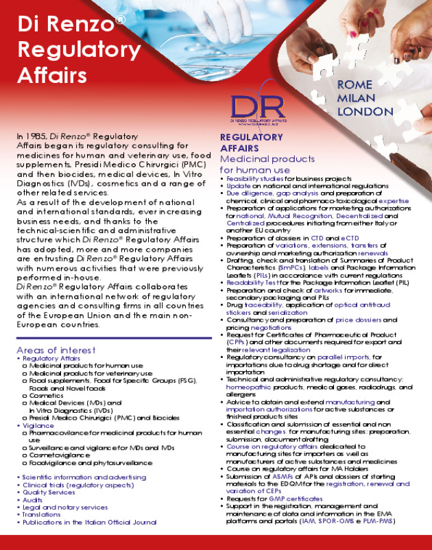 Di Renzo Regulatory Affairs Brochure