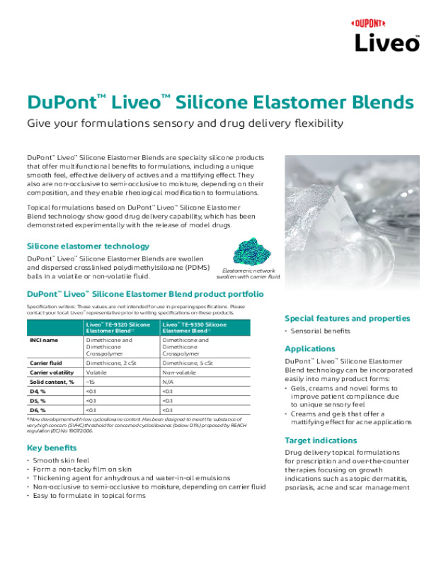 DuPont™ Liveo™ Silicone Elastomer Blends