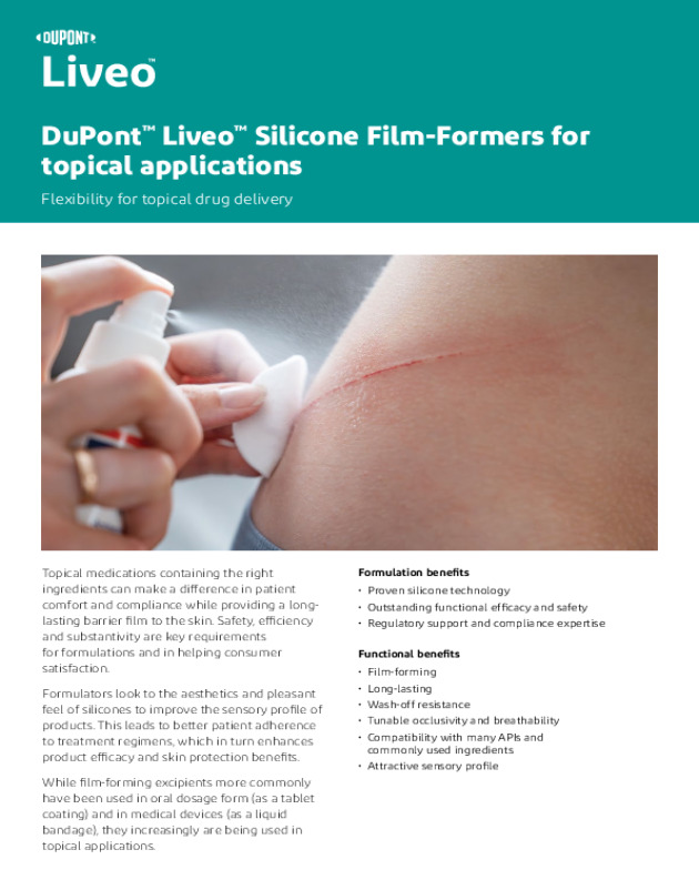 DuPont™ Liveo™ Silicone Film-Formers for topical applications