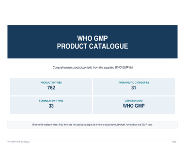 Finished Product Catalog WHO-GMP