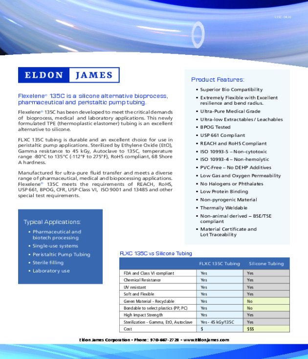 Flexelene® 135C Tubing - Silicone Alternative