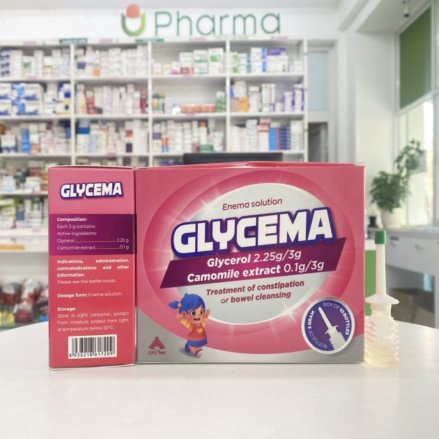 glycema 3g Glycerol 2,25 g/3g Chamomile 0,1g/3g Laxative enema