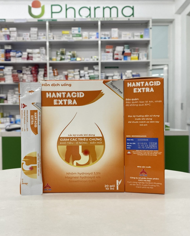 Hantacid extra (Magnesium hydroxyde, Alumimun hydroxyde, Simethicon - Oral suspension)