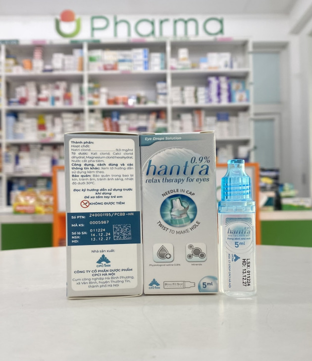 Hantra 0.9% Sodium chloride: 9.0 mg eye drops