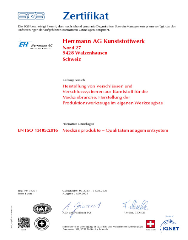 ISO certificate 13485;2016