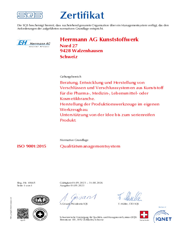 ISO certificate 9001;2015