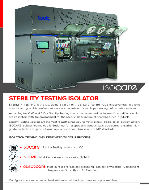 ISOCARE - Sterility Testing Isolator