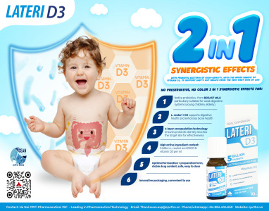Lateri D3 (Lactobacillus reuteri - Oral suspension)