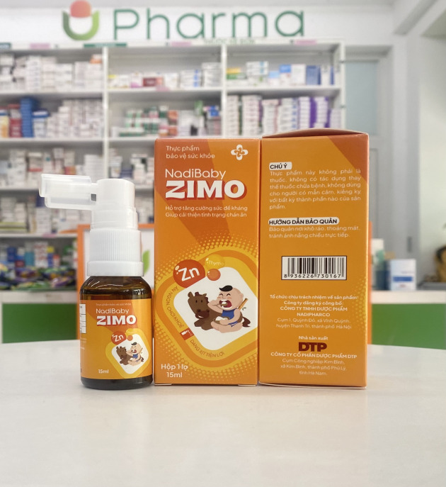 Nadibaby Zimo Supplement zinc, thymomodulin for the body, support to increase resistance, help improve anorexia.