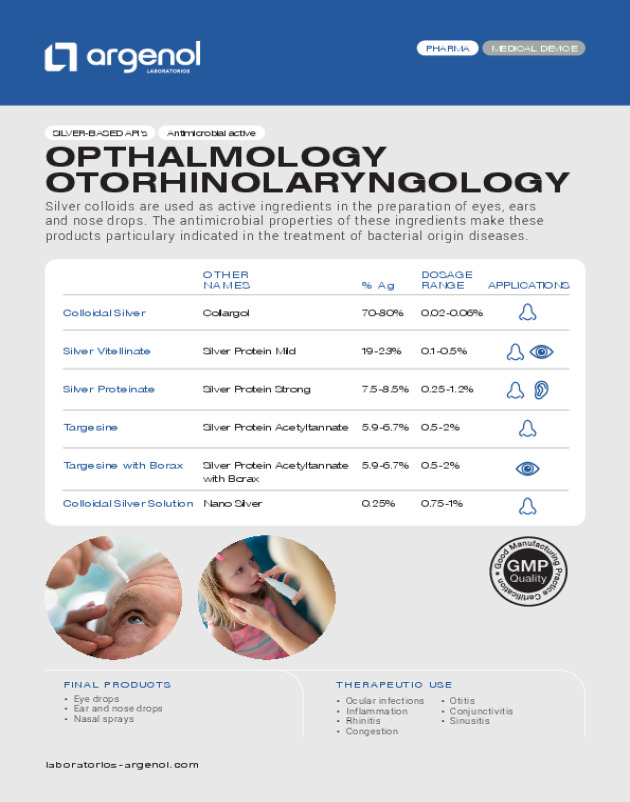 Ophtalmology & Otorhinolaryngology. Silver Colloids