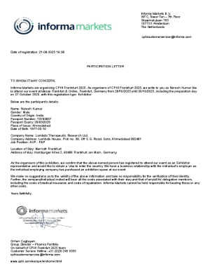 Participation Letter