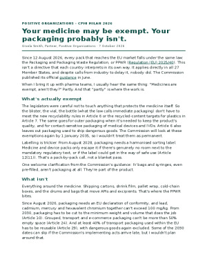 PPWR and pharma: your medicine may be exempt, your packaging probably isn't
