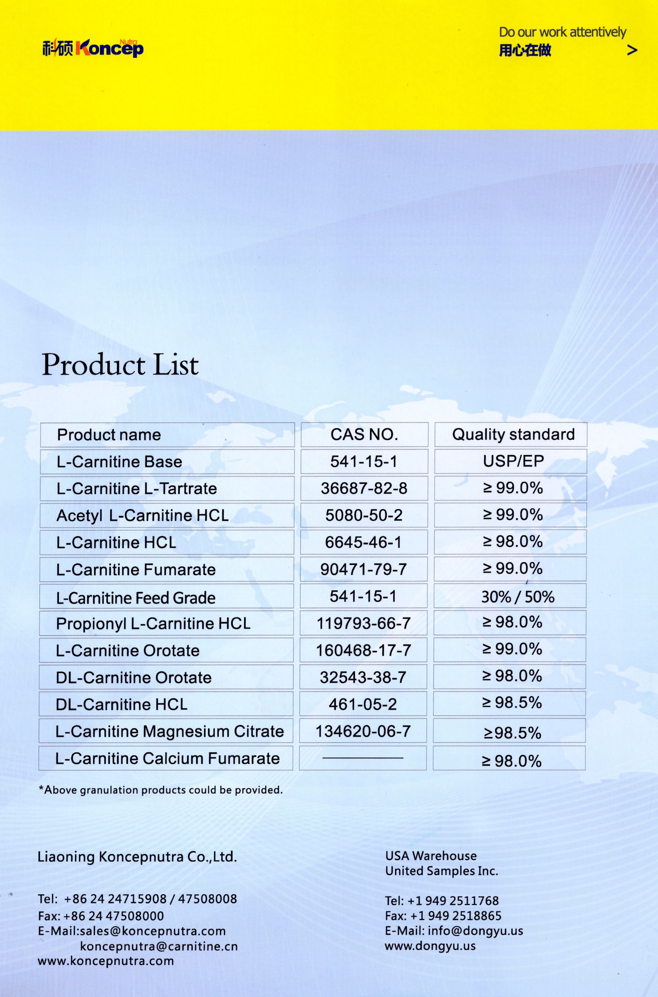 Product list | Liaoning Koncepnutra Co., Ltd | CPHI Online