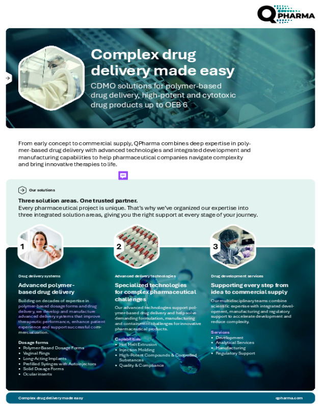 QPharma Capabilities - Polymer Based Drug Delivery Forms