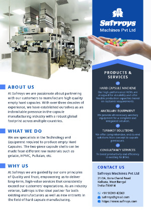 Safrroys Hard Capsule Equipment, Technology and Services
